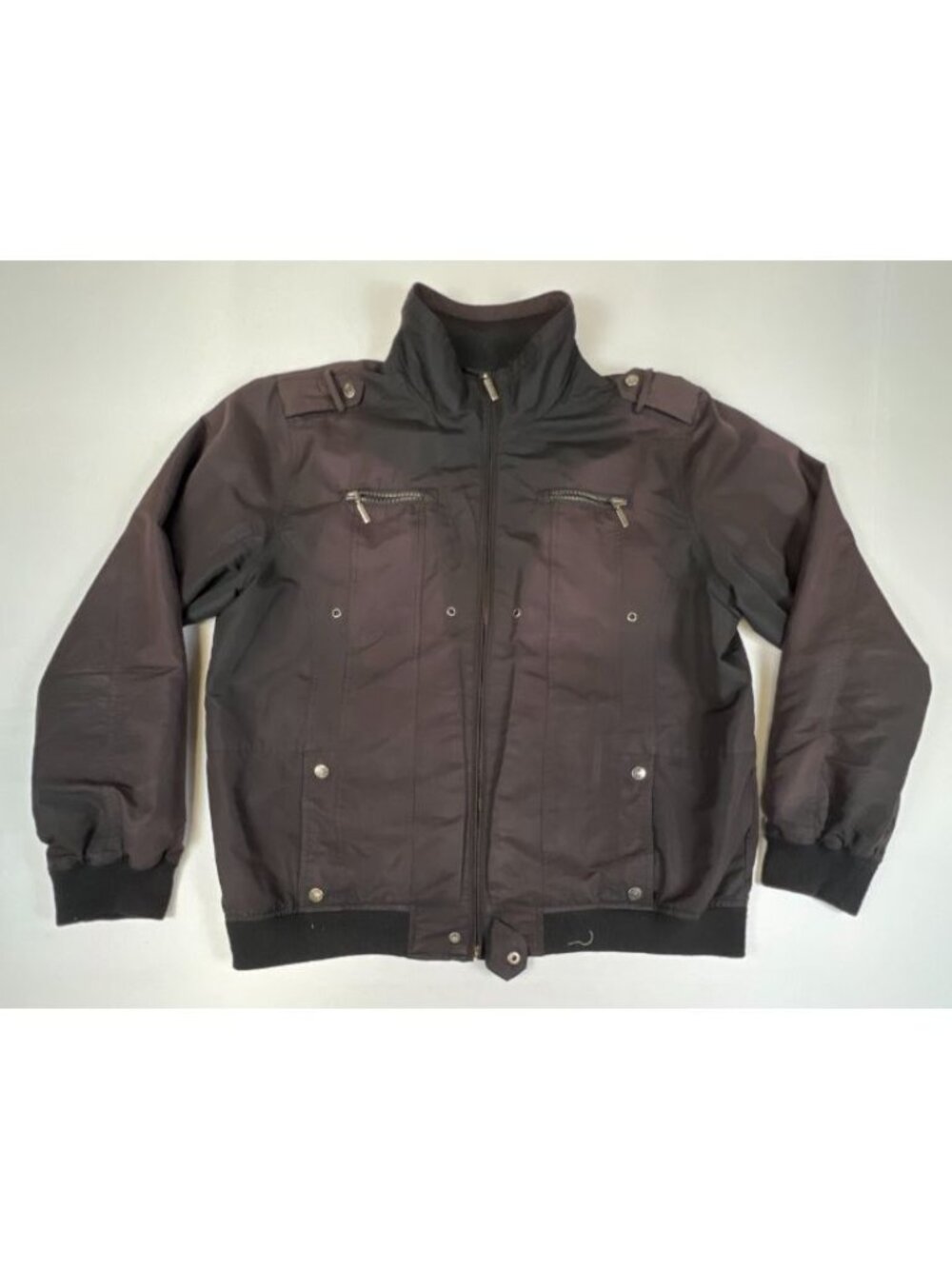 Levi's Men's Nylon Bomber Jacket Brown Full Zip Utility Pockets Size XL
